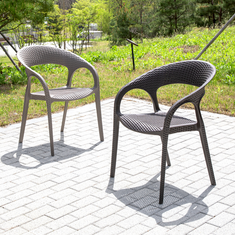 럭스 라탄 체어 야외 카페 정원 테라스 플라스틱 의자
